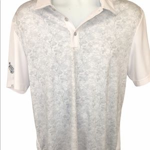 Men’s Adidas Climachill golf polo larg white Gray